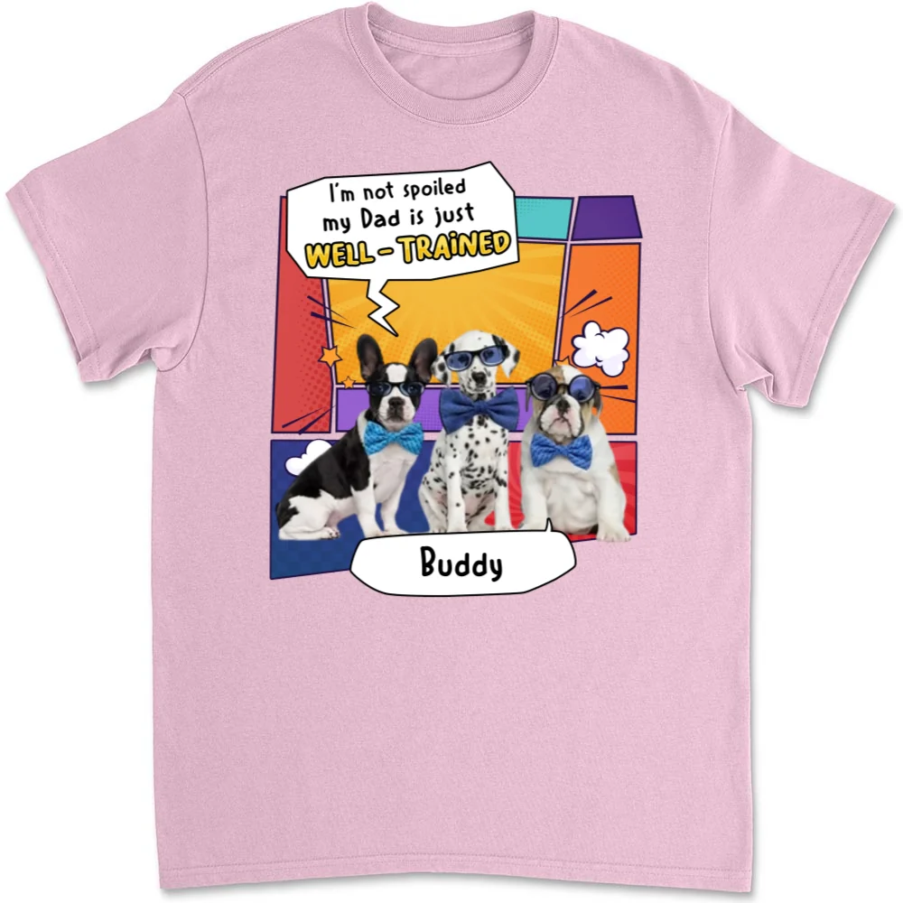 Well - Trained Dog Mom Dad Photo - Personalized Custom Unisex T-Shirt - Image 5