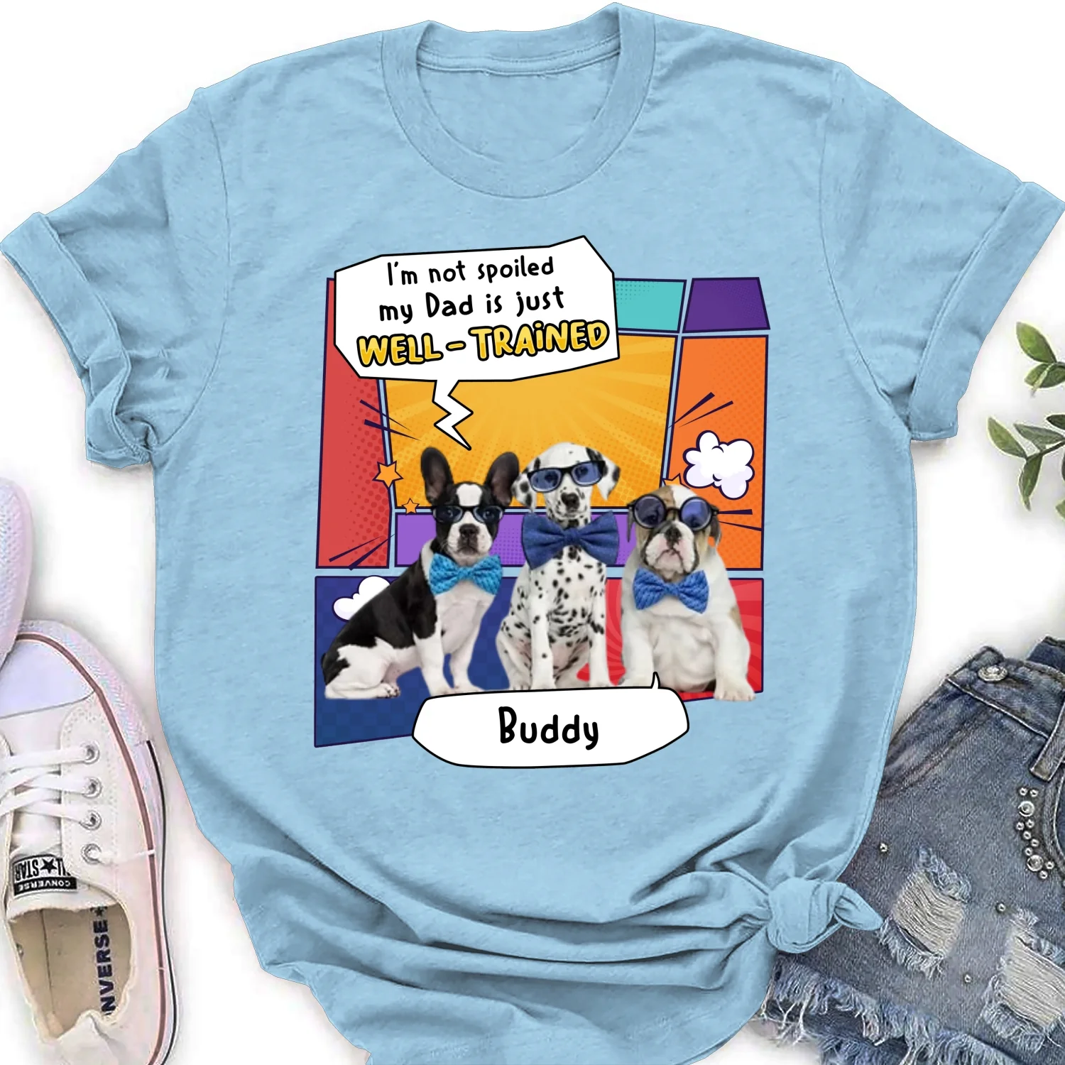 Well - Trained Dog Mom Dad Photo - Personalized Custom Women's T-Shirt - Image 5