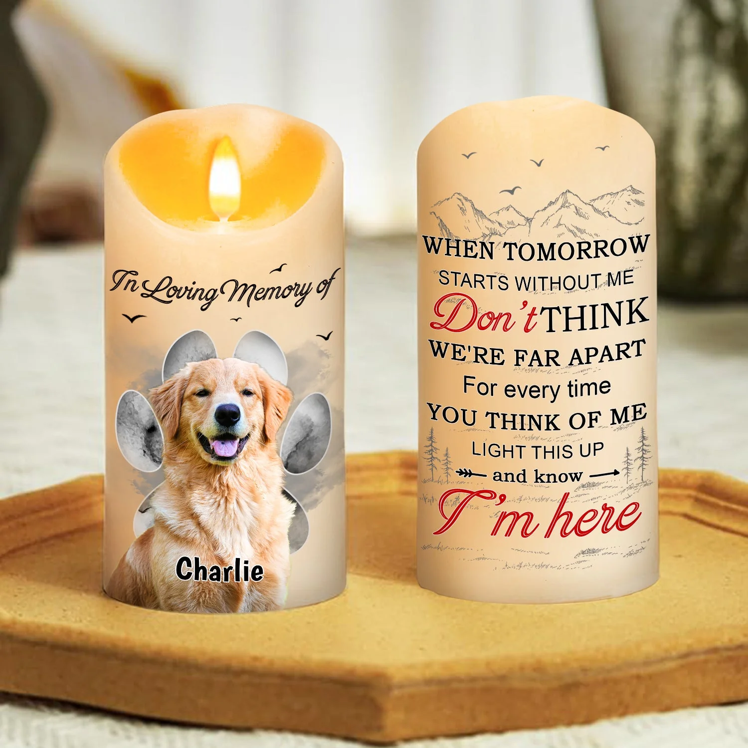 When Tomorrow Starts Without Me - Personalized Custom LED Candle - Image 2