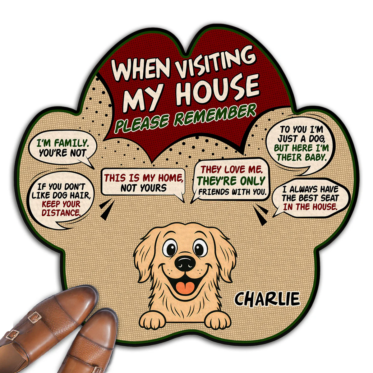 When Visit Dog House Retro - Personalized Custom Doormat