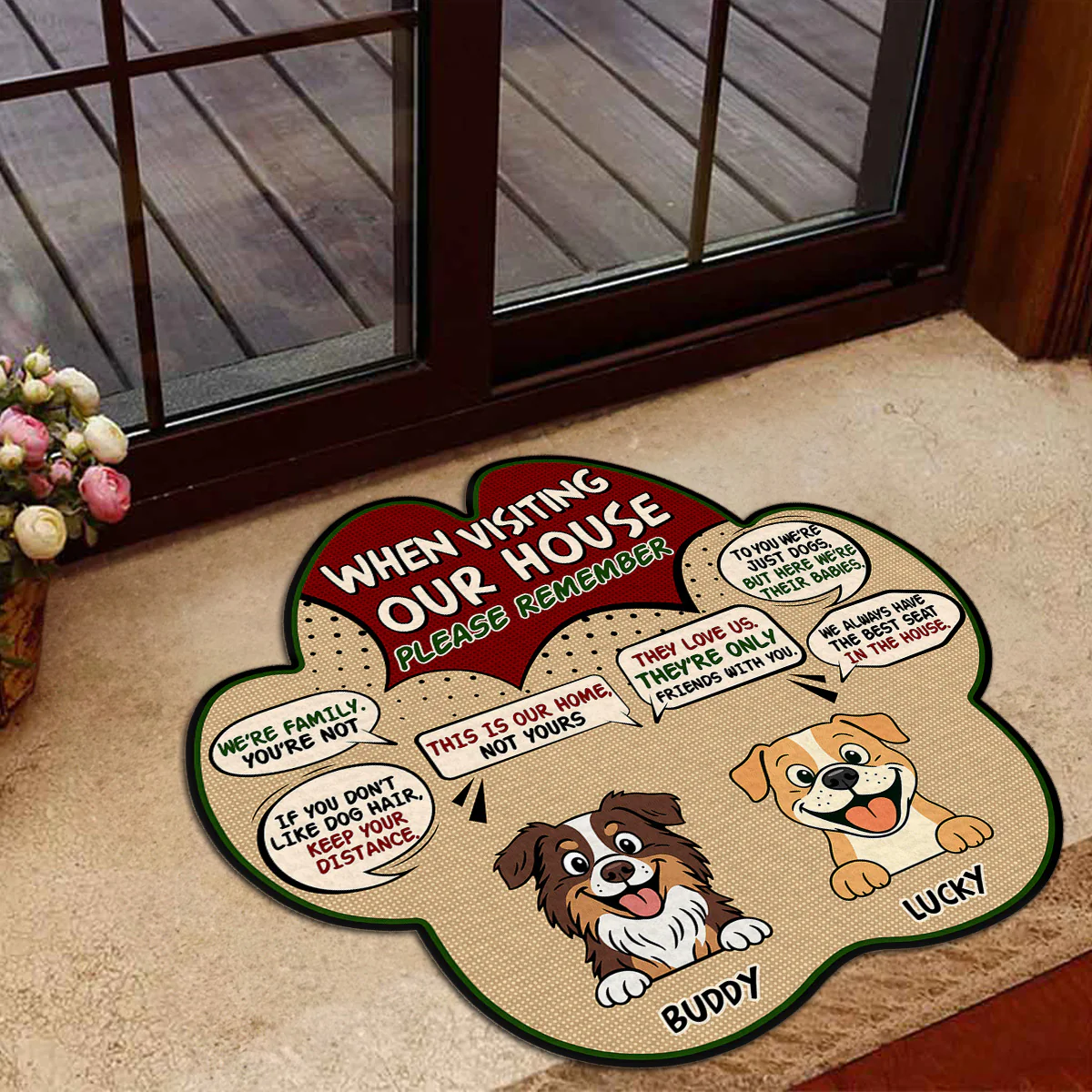 When Visit Dog House Retro - Personalized Custom Doormat - Image 3