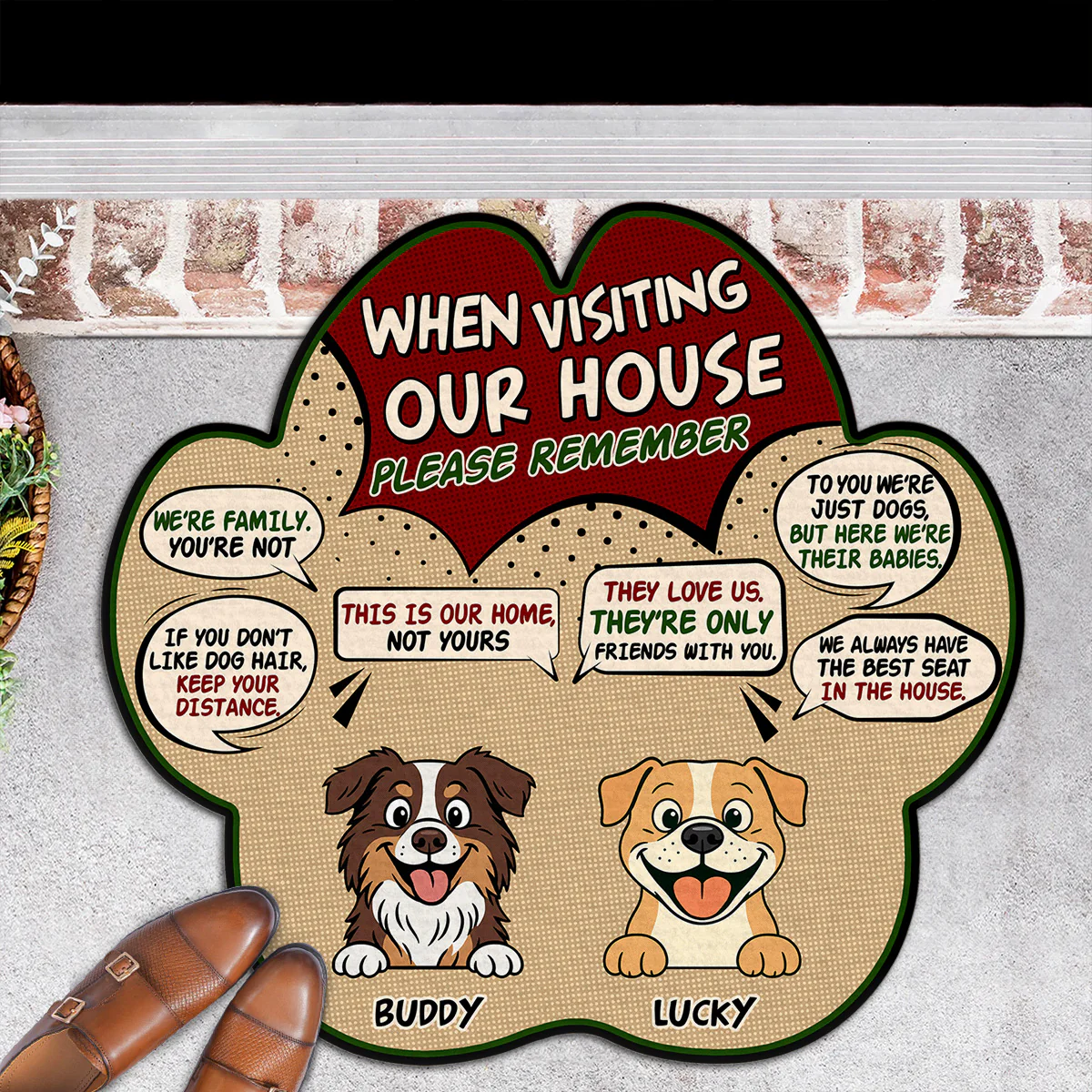 When Visit Dog House Retro - Personalized Custom Doormat - Image 5