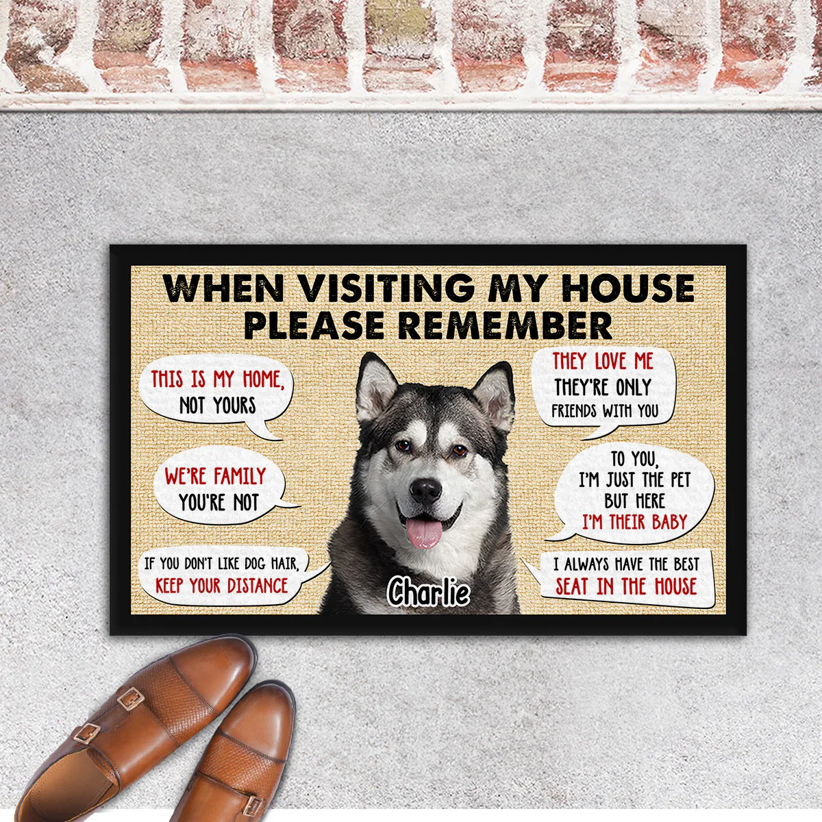 When Visiting Our House Photo - Personalized Custom Doormat