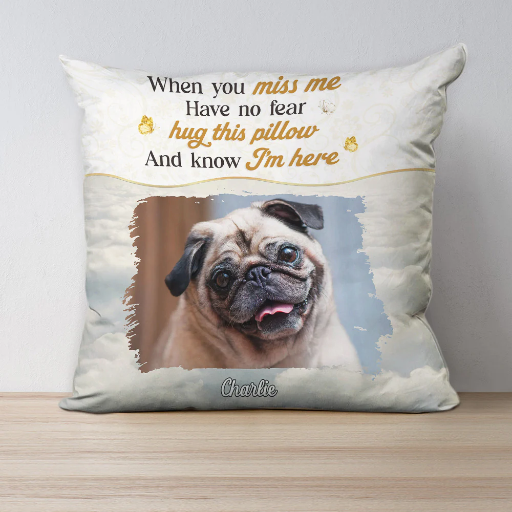 When You Miss Me Photo - Personalized Custom Throw Pillow