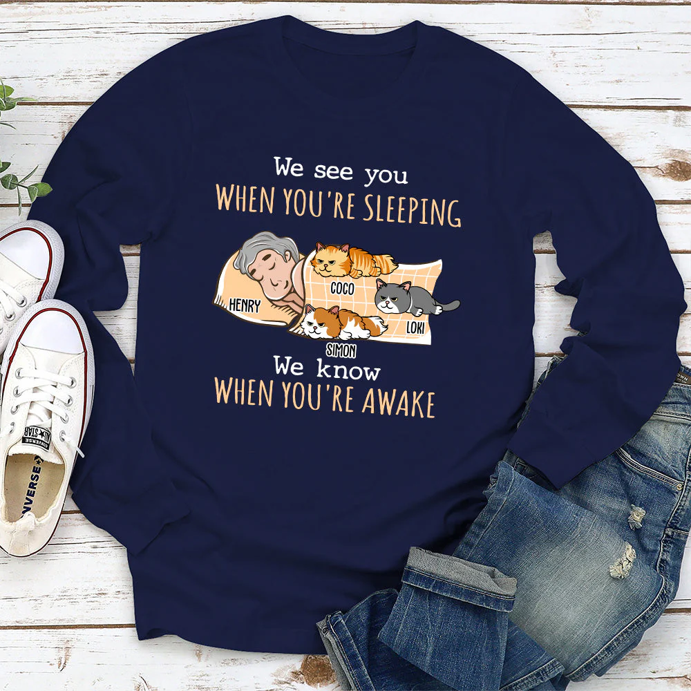 When You're Awake - Personalized Custom Long Sleeve T-shirt - Image 2