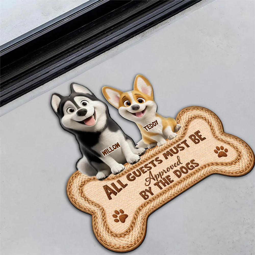 Where Humans And Dogs Belong - Personalized Custom Doormat - Image 3