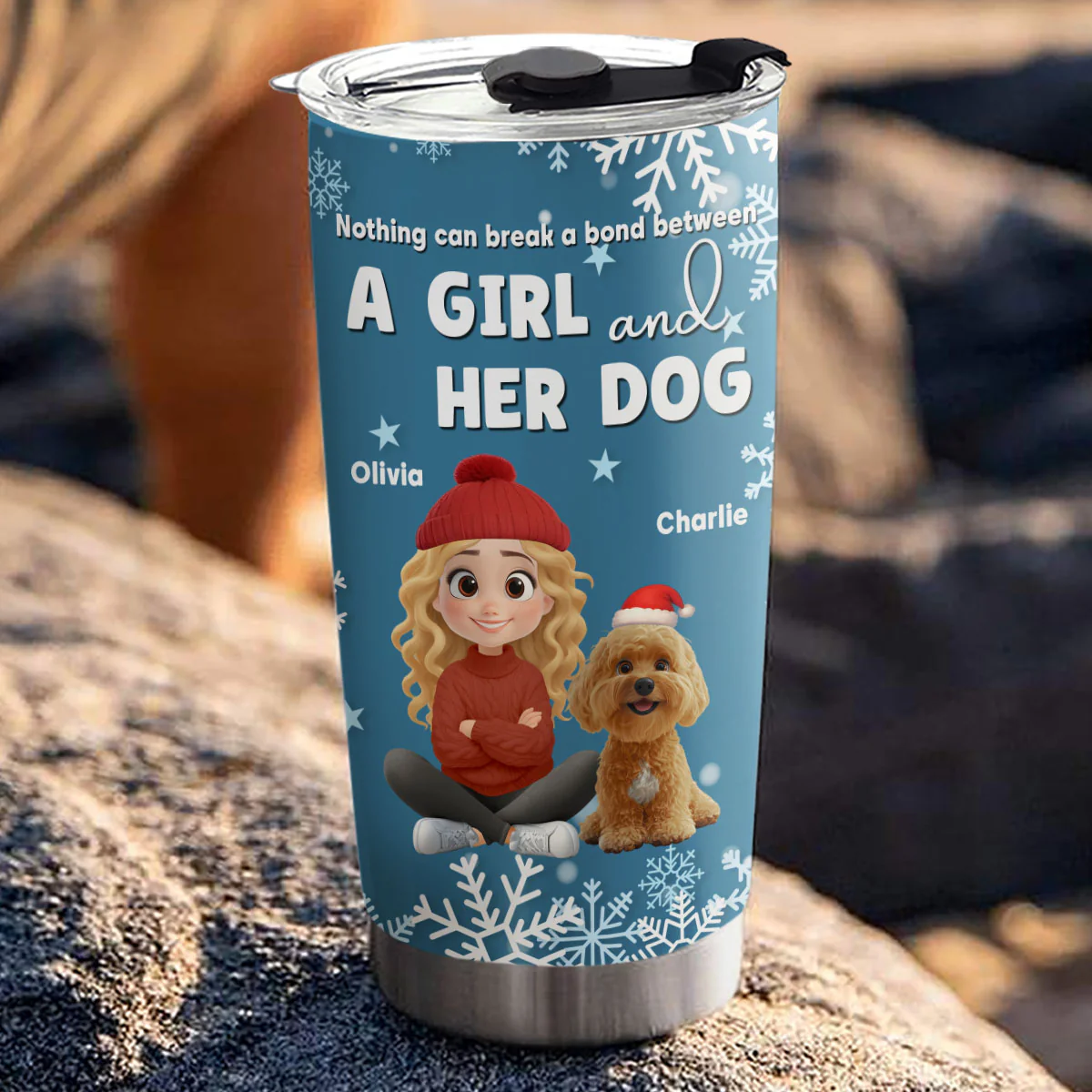 White Christmas - Personalized Custom Tumbler - Image 2