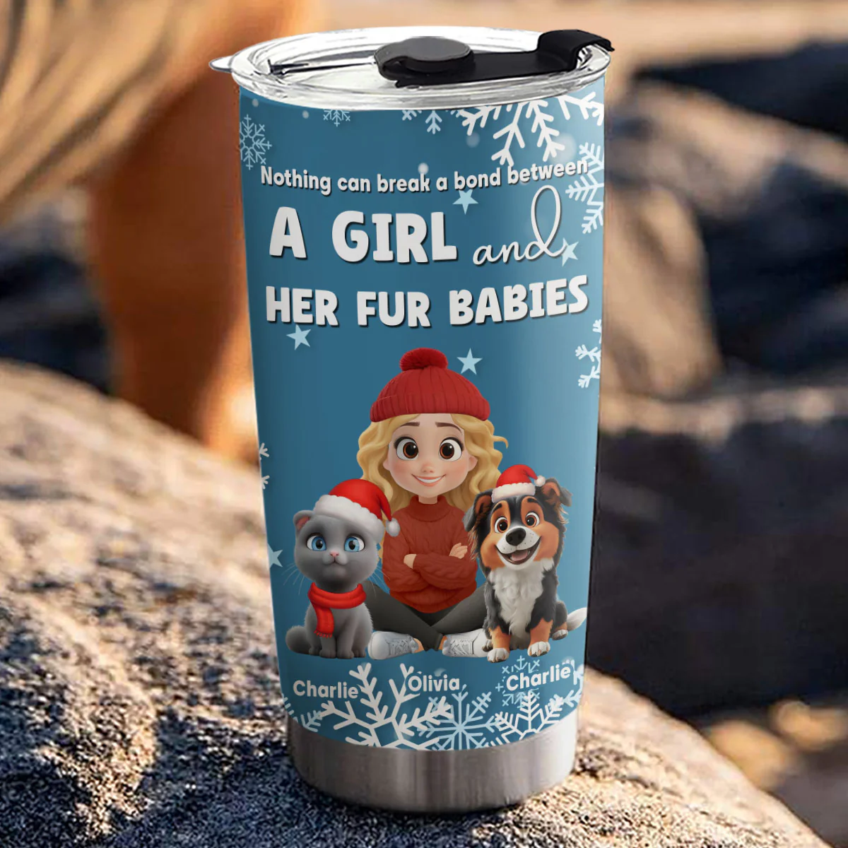 White Christmas With Them - Personalized Custom Tumbler - Image 2