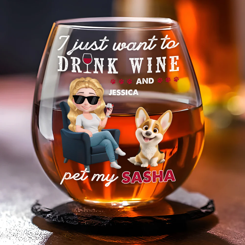 Wine With My Baby - Personalized Custom Wine Glass