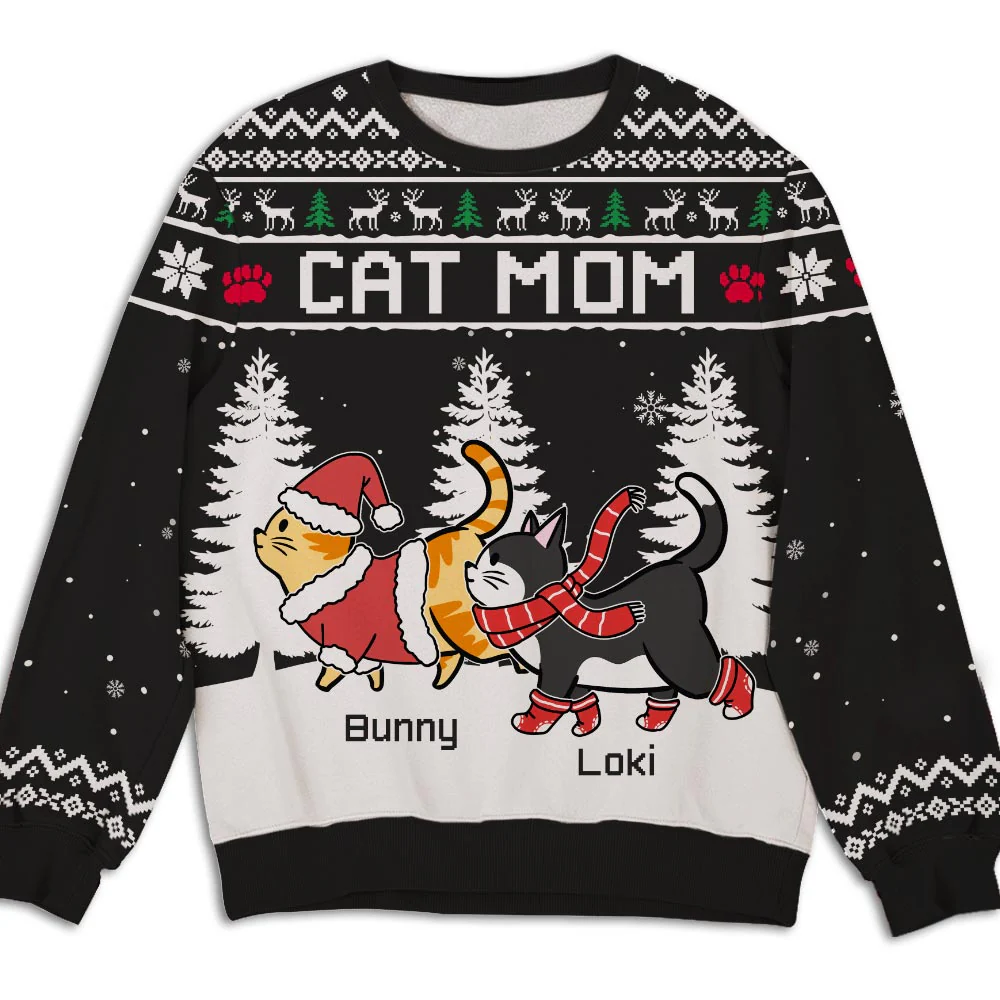 Winter Cat - Personalized Custom All-Over-Print Sweatshirt