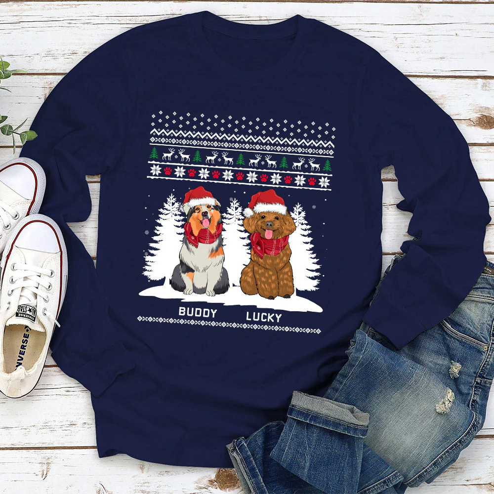 Winter Dog - Personalized Custom Long Sleeve T-shirt - Image 2