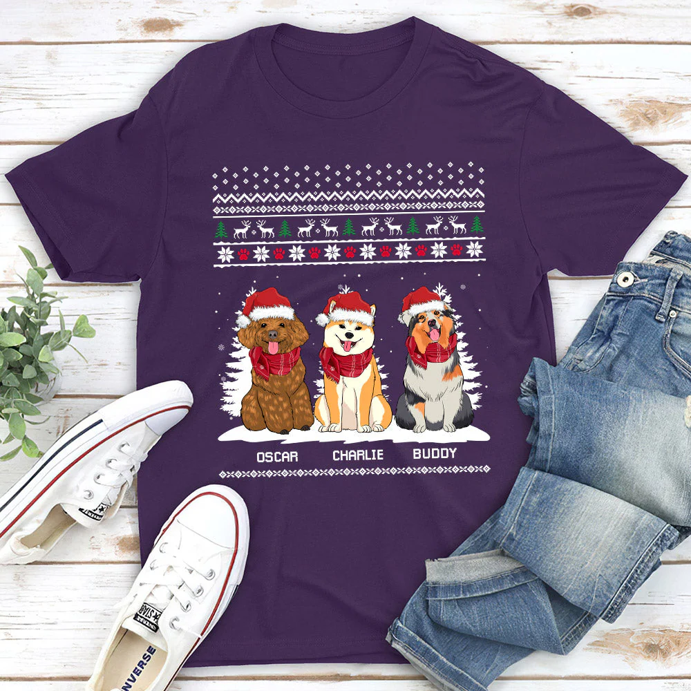 Winter Dog - Personalized Custom Unisex T-shirt - Image 4