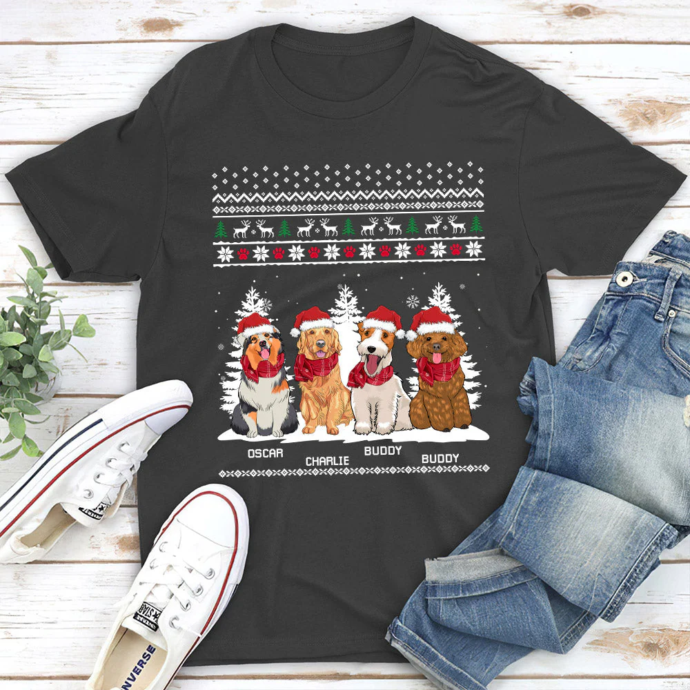 Winter Dog - Personalized Custom Unisex T-shirt - Image 5