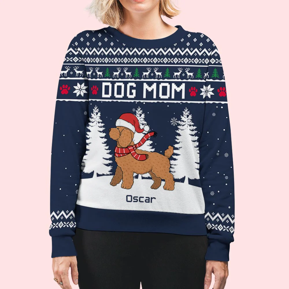Winter Dog Walking - Personalized Custom All-Over-Print Sweatshirt - Image 4