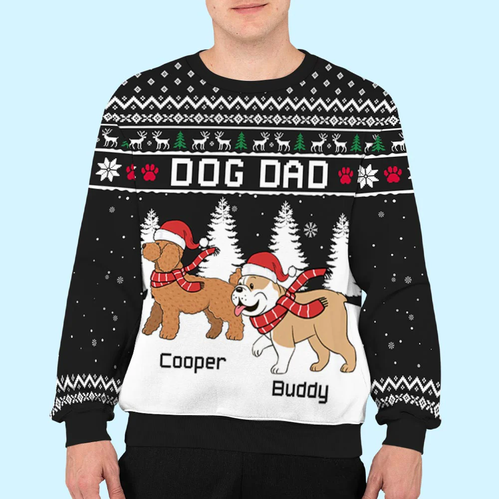 Winter Dog Walking - Personalized Custom All-Over-Print Sweatshirt - Image 5