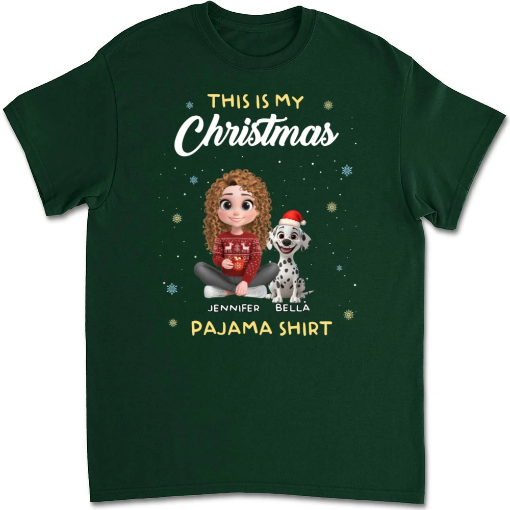 Winter Pajama Shirt - Personalized Custom Unisex T-Shirt - Image 9