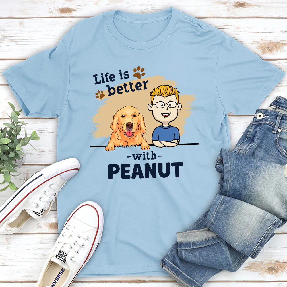With Dog - Personalized Custom Premium T-shirt - Image 2