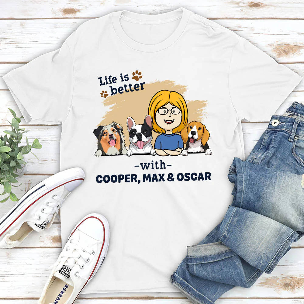 With Dog - Personalized Custom Premium T-shirt - Image 3