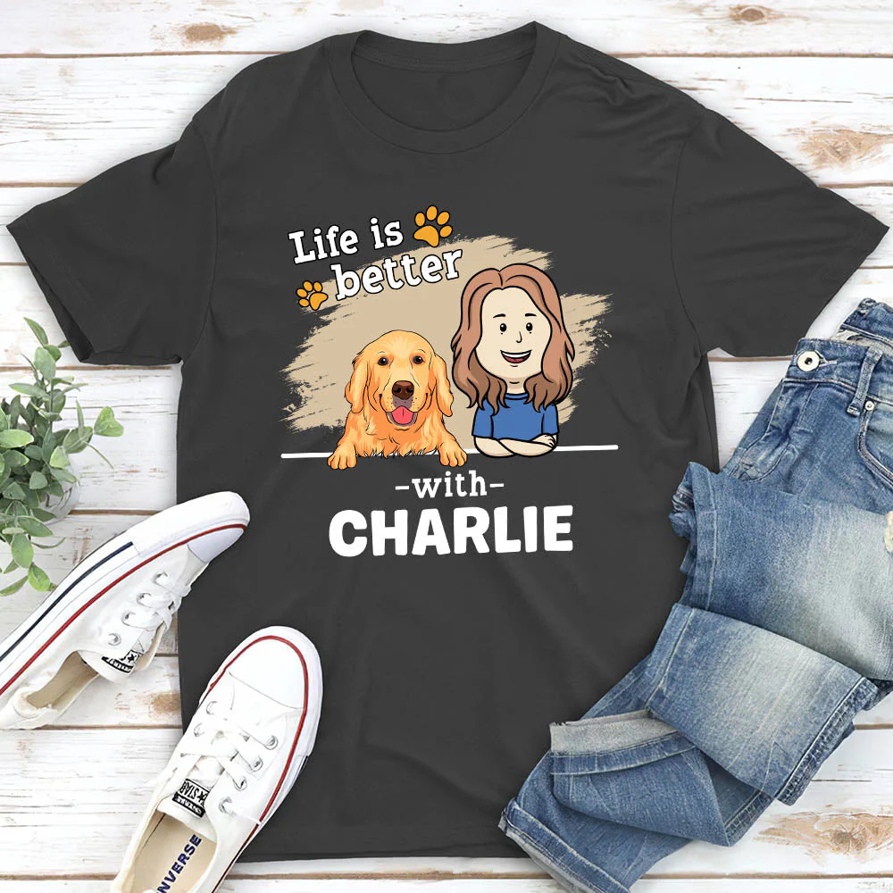 With Pet 2 - Personalized Custom Unisex T-shirt - Image 5