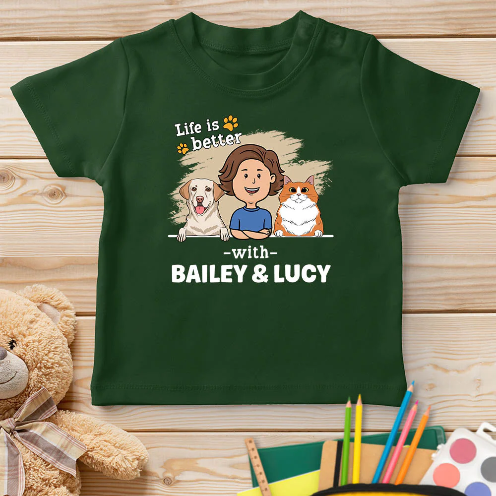 With Pet 2 - Personalized Custom Youth T-shirt - Image 4