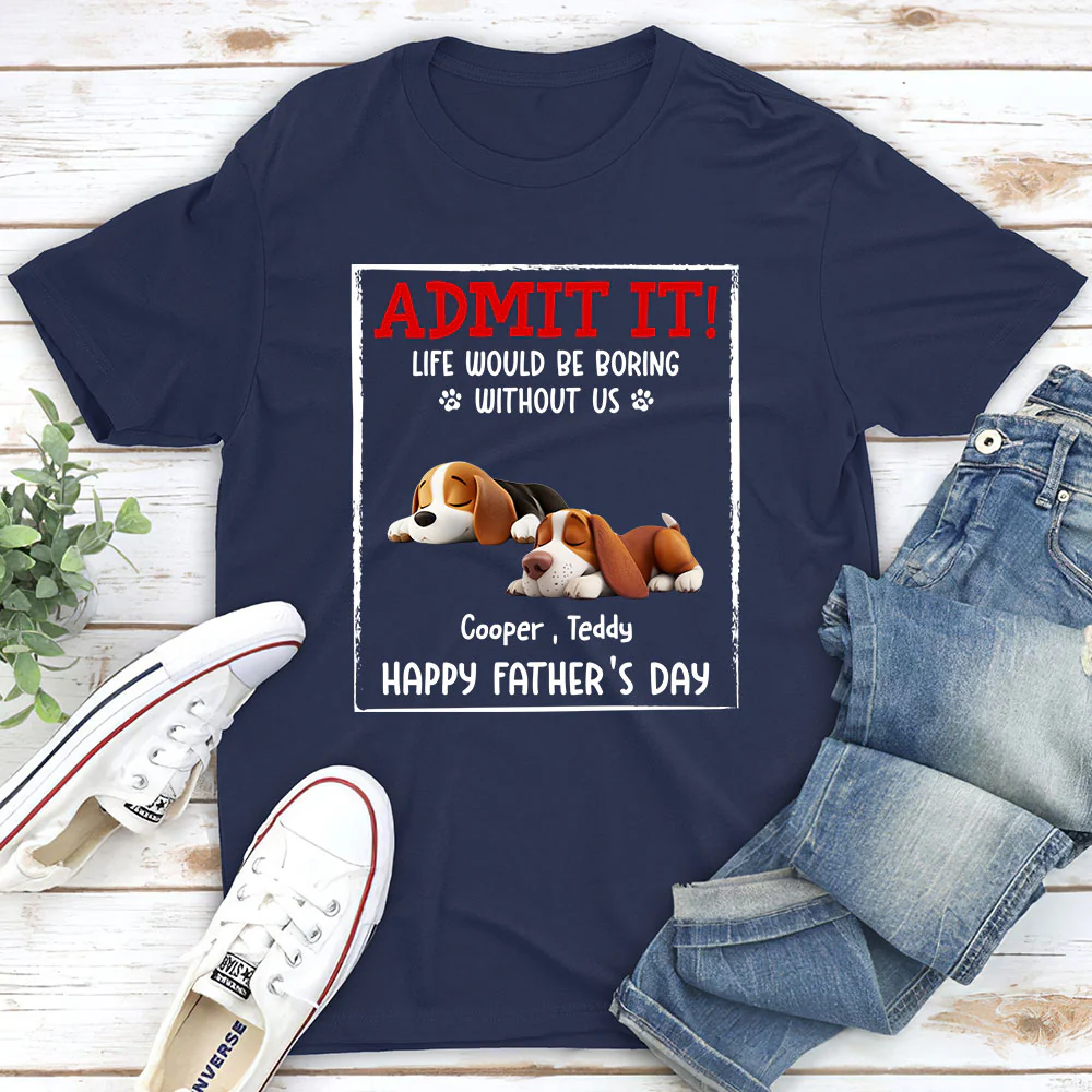 Without My Puppies Not Happy - Personalized Custom Unisex T-Shirt - Image 2