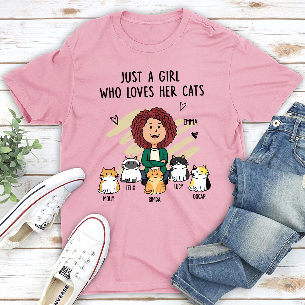 Woman With Cats - Personalized Custom Unisex T-shirt - Image 4