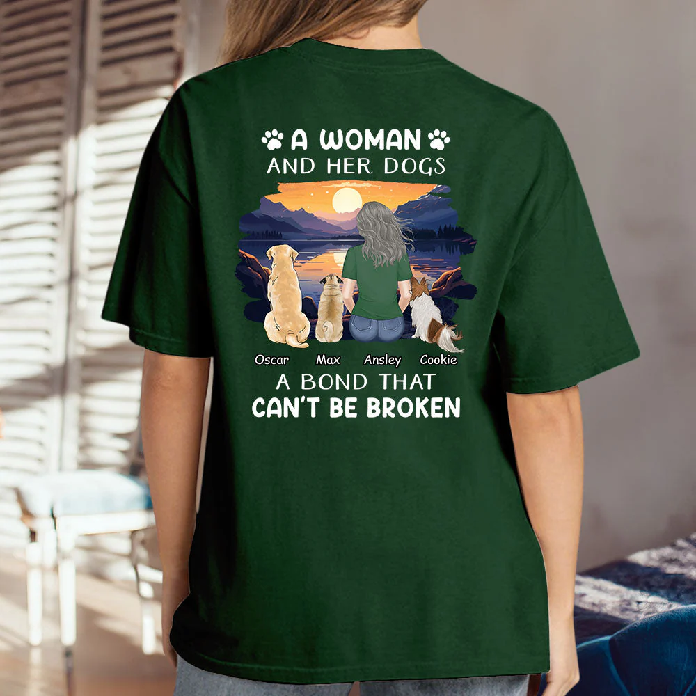 Woman With Pets - Personalized Custom Unisex T-shirt - Image 3