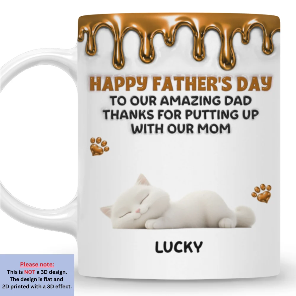 Wonderful Time Beside Cat Dad - Personalized Custom 3D Inflated Effect Coffee Mug - Image 7