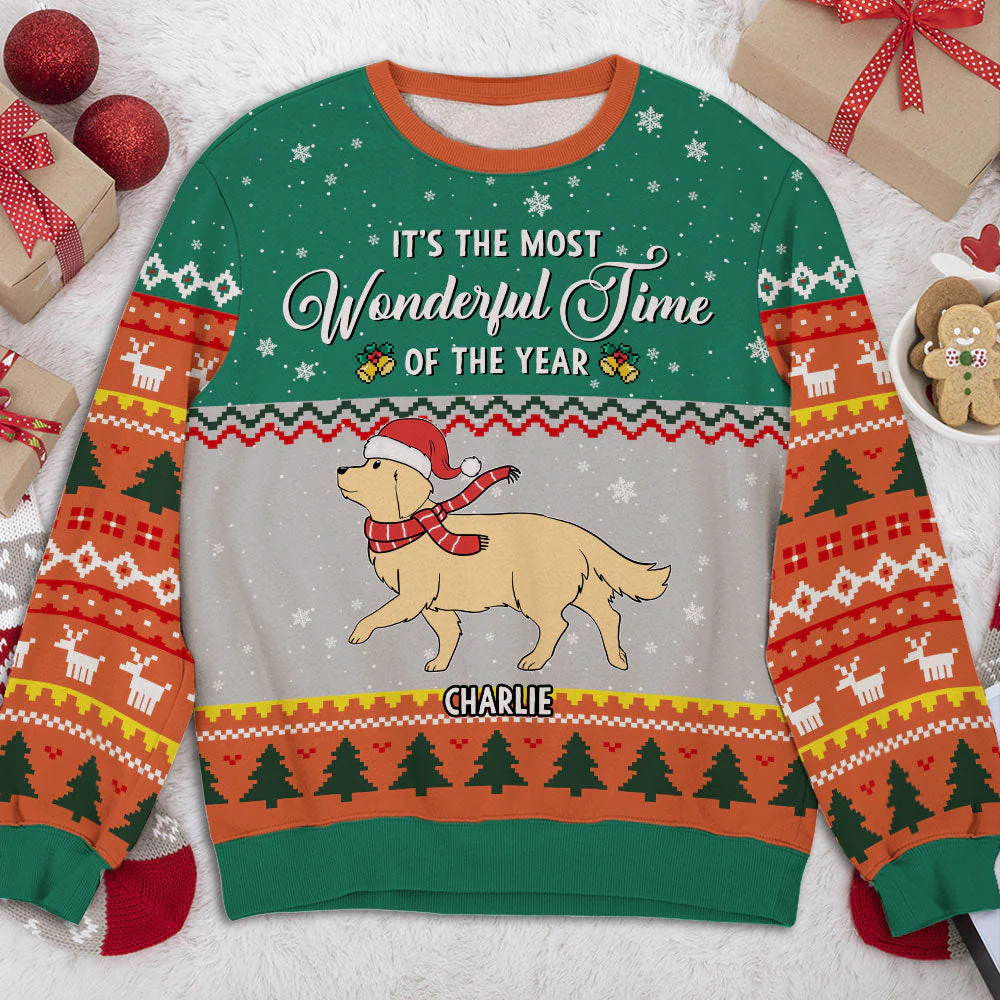 Wonderful Time Walking Dog - Personalized Custom All-Over-Print Sweatshirt
