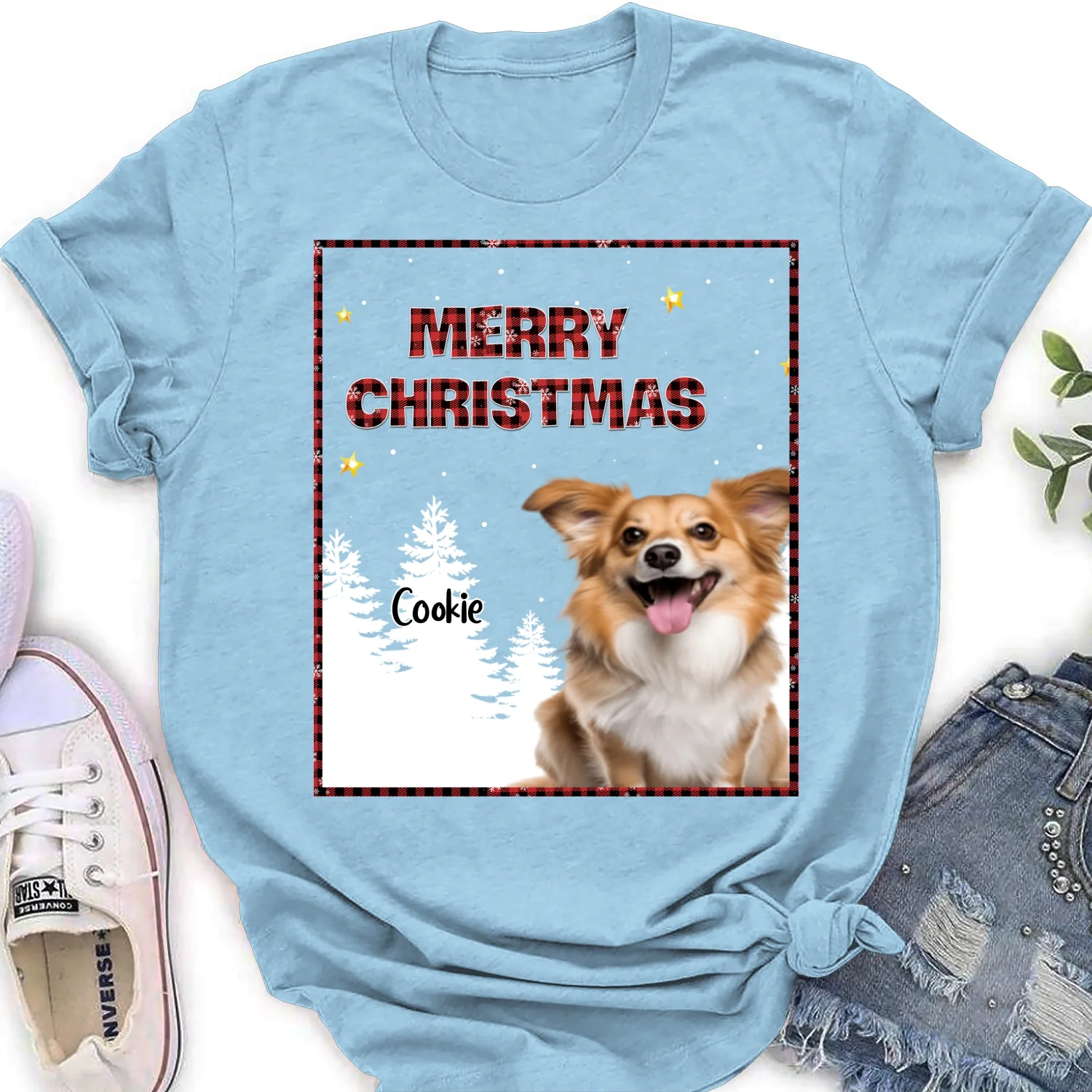 Wonderful Time With Pet Photo - Personalized Custom Women's T-Shirt - Image 5
