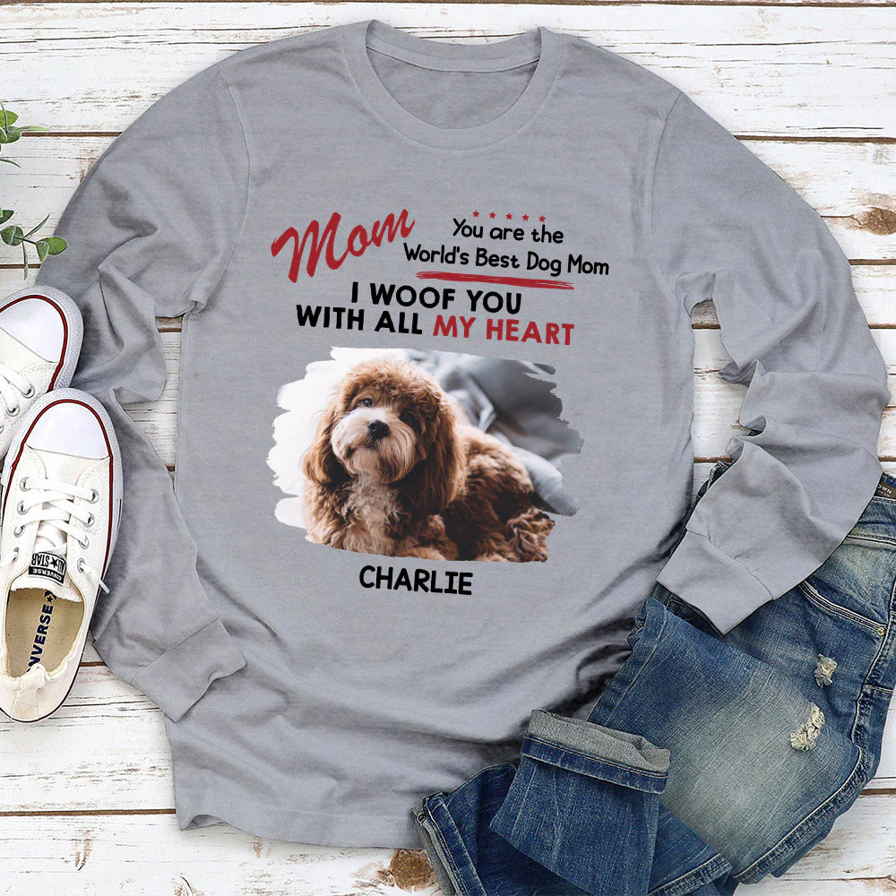 Woof All Heart - Personalized Custom Long Sleeve T-shirt - Image 3