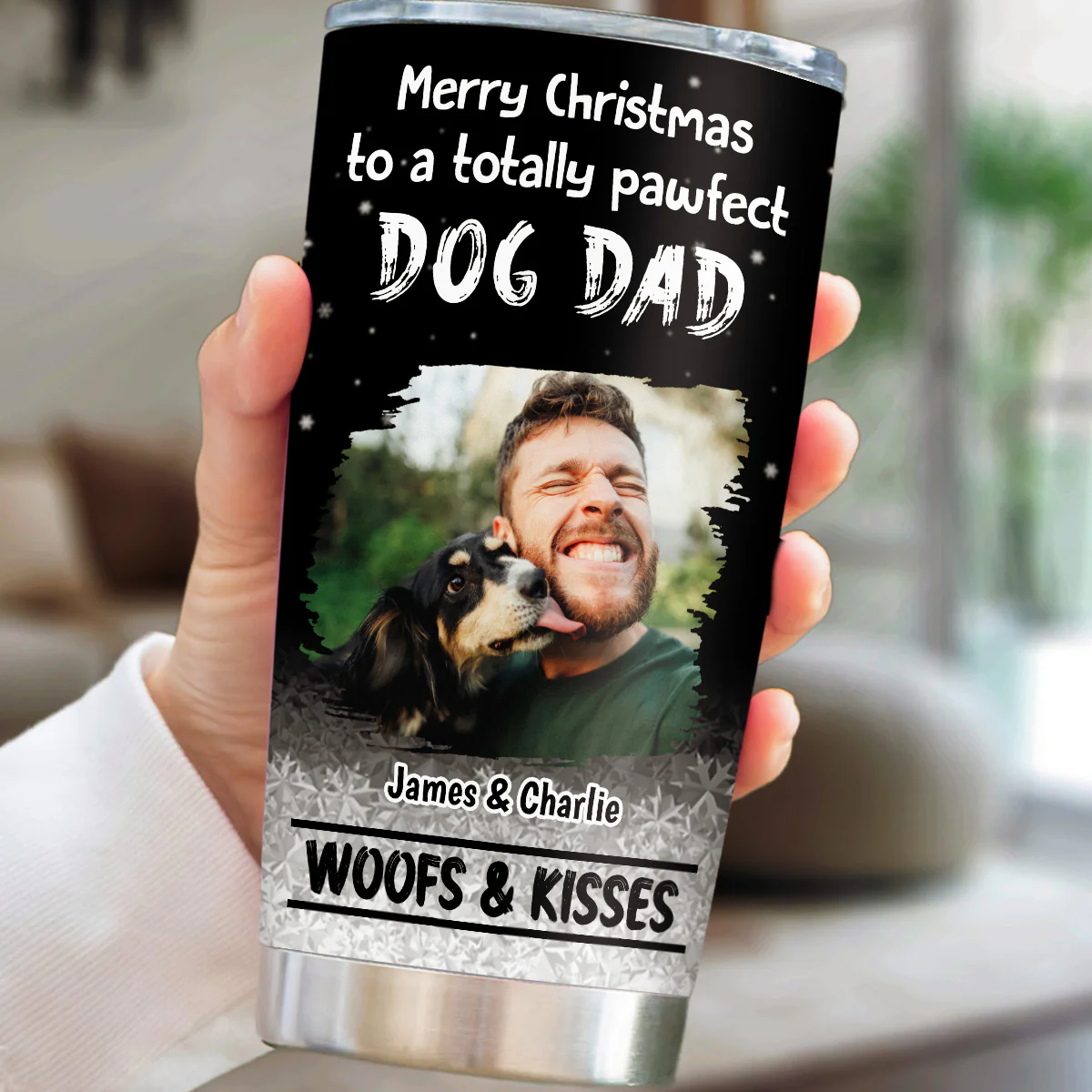 Woof And Kiss Are All You Need Photo - Personalized Custom Tumbler - Image 2