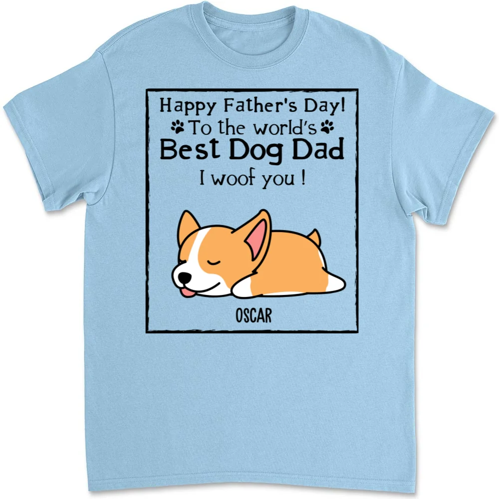 Woof Best Dog Dad - Personalized Custom Unisex T-Shirt - Image 3
