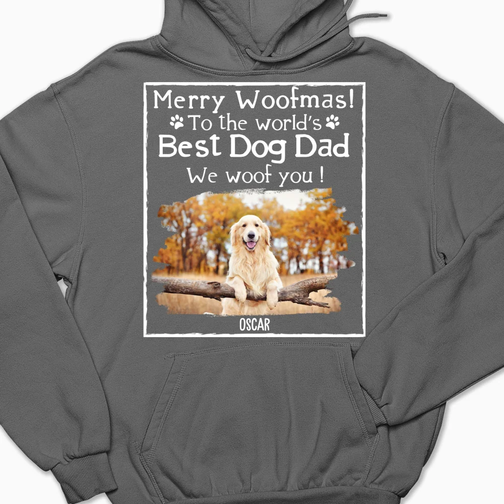 Woof Best Dog Dad Mom Ever Photo - Personalized Custom Hoodie - Image 10
