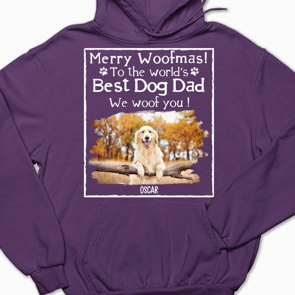 Woof Best Dog Dad Mom Ever Photo - Personalized Custom Hoodie - Image 8