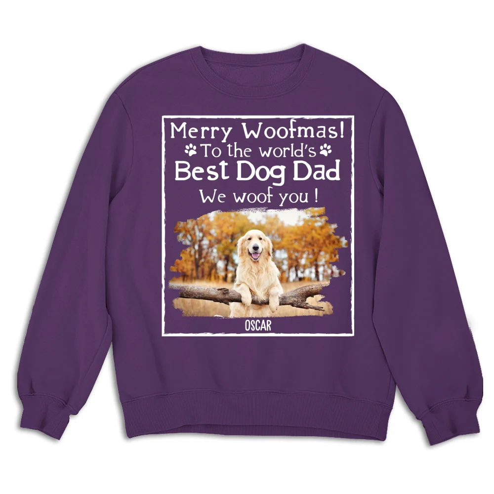 Woof Best Dog Dad Mom Ever Photo - Personalized Custom Sweatshirt - Image 7