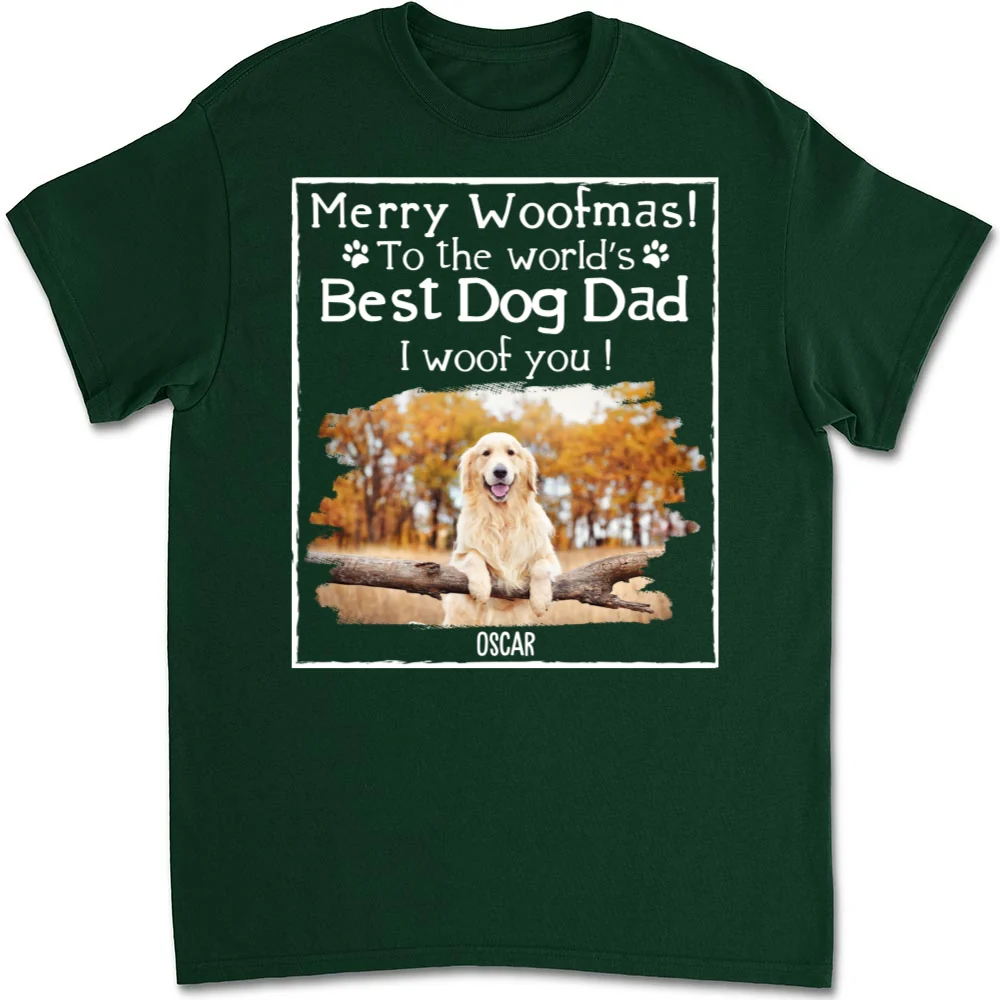 Woof Best Dog Dad Mom Ever Photo - Personalized Custom Unisex T-shirt - Image 8
