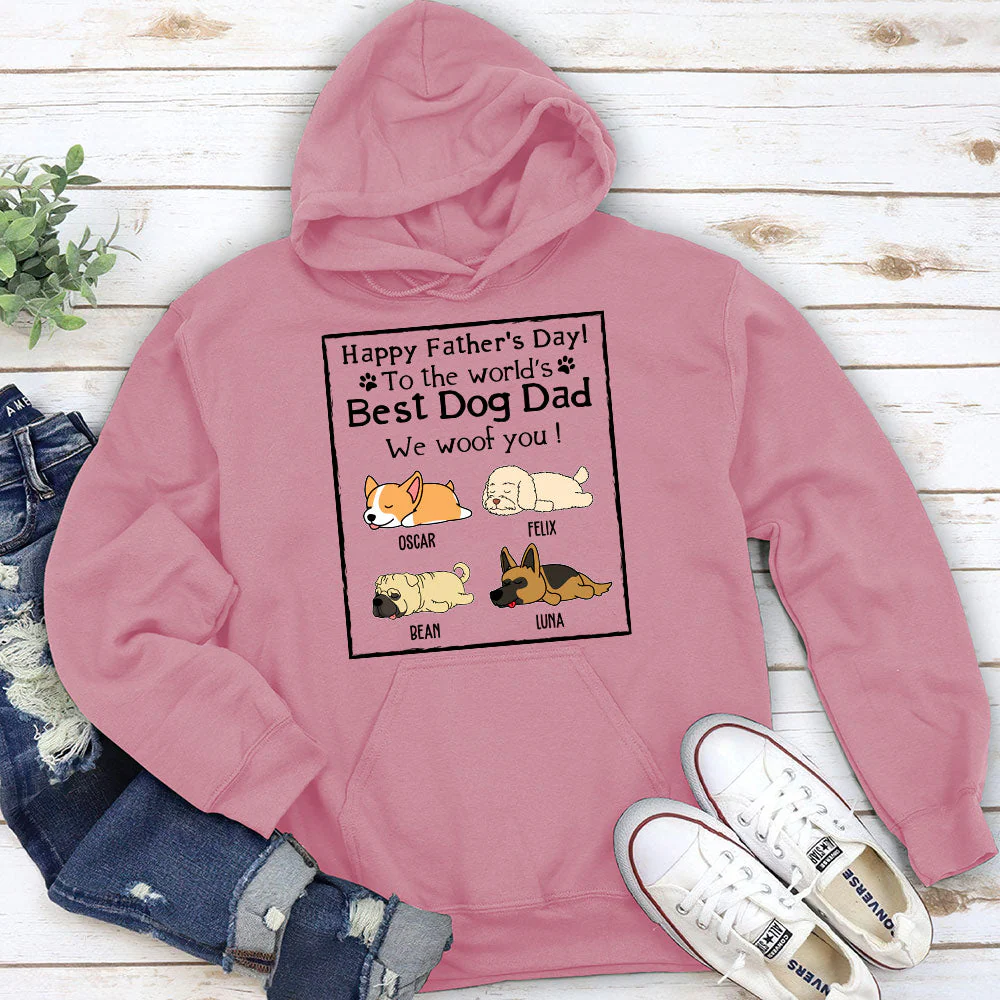 Woof Best Dog Dad - Personalized Custom Hoodie - Image 4