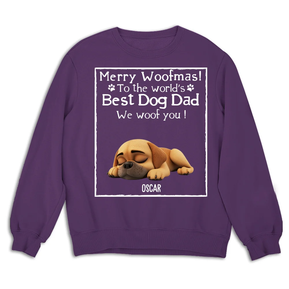 Woof Best Dog Mom Mum Cartoon - Personalized Custom Sweatshirt - Image 10