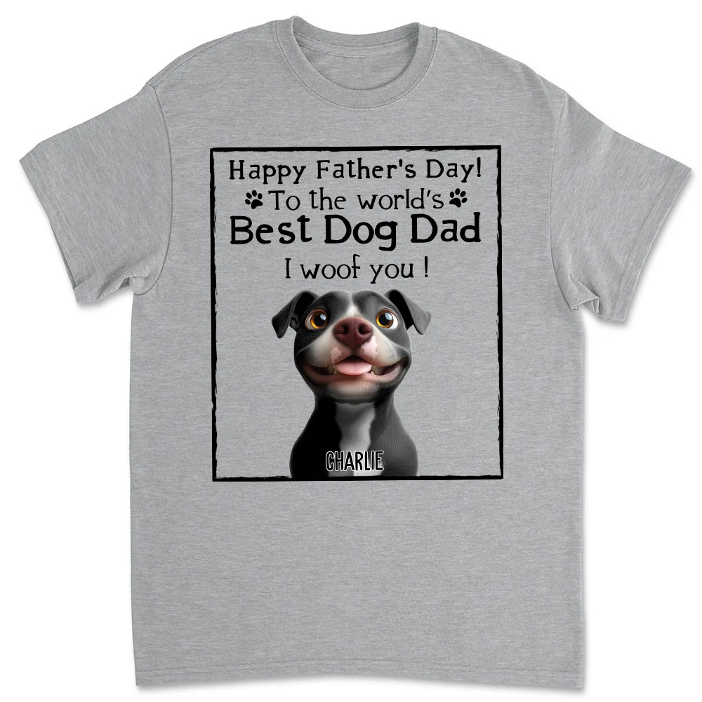 Woof Best Dog Parent Cartoon - Personalized Custom Unisex T-Shirt