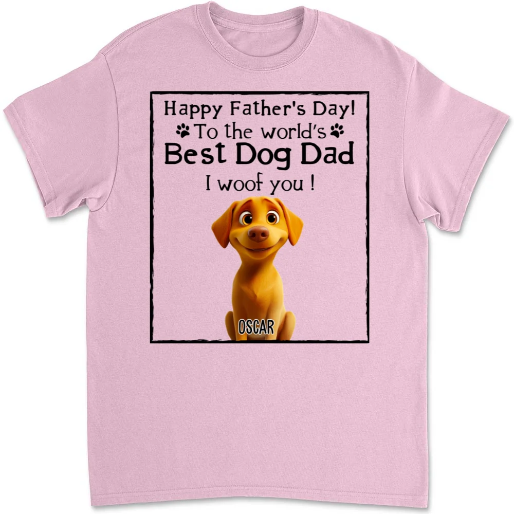 Woof Best Dog Parent Cartoon - Personalized Custom Unisex T-Shirt - Image 8