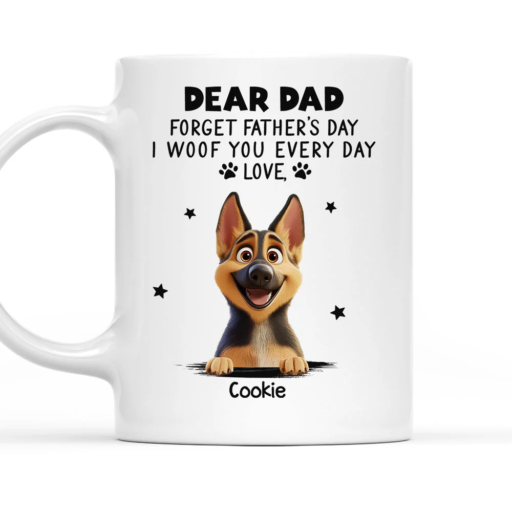 Woof Dad Every Day - Personalized Custom Coffee Mug