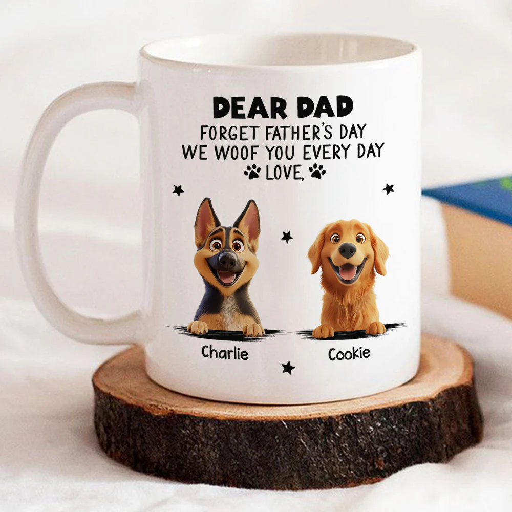 Woof Dad Every Day - Personalized Custom Coffee Mug - Image 8