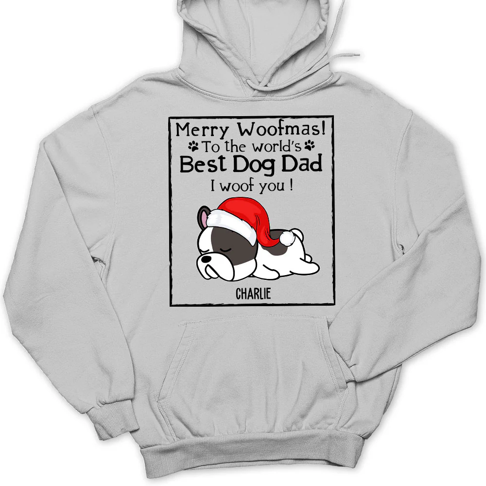 Woof Dog Dad Mom Christmas - Personalized Custom Hoodie