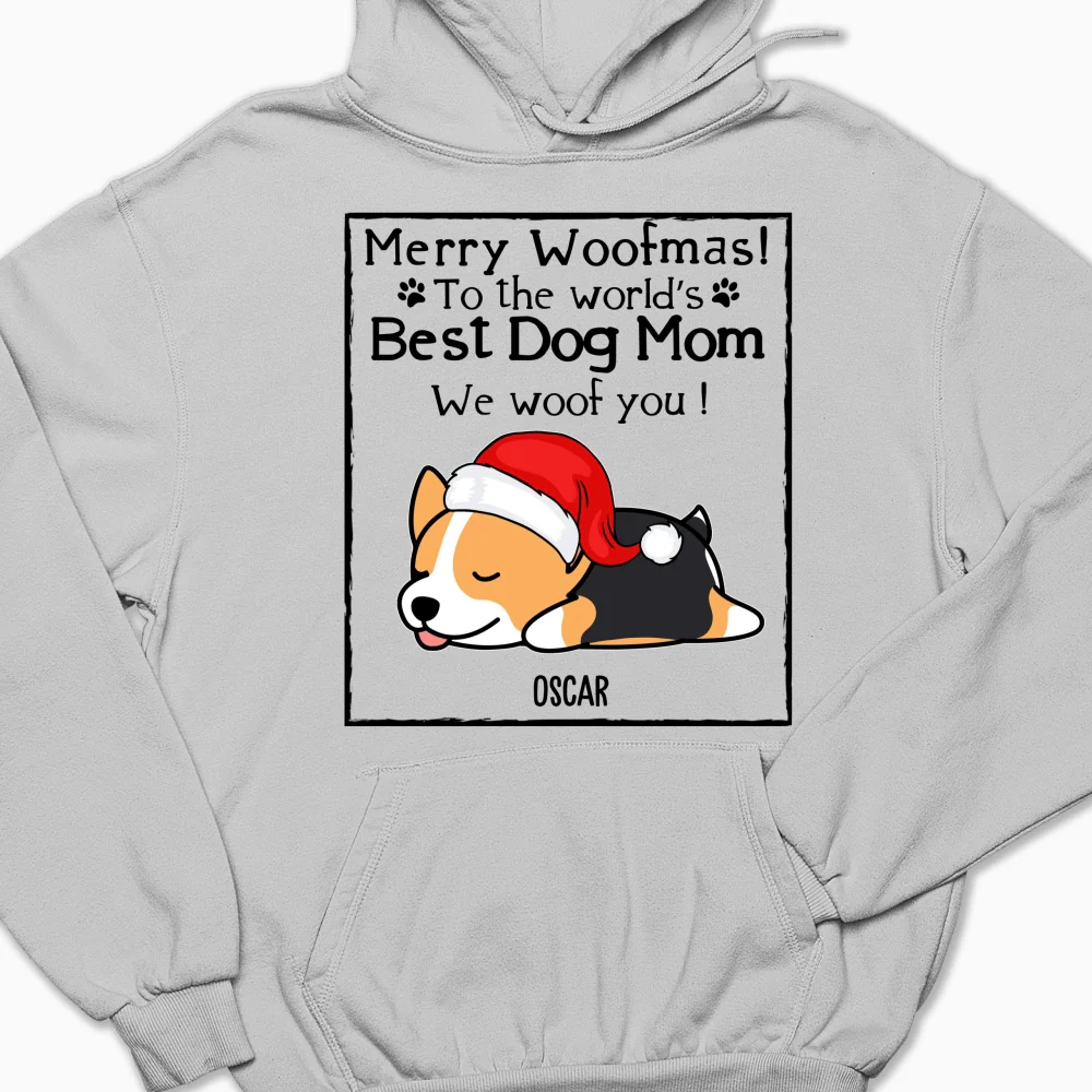 Woof Dog Dad Mom Christmas - Personalized Custom Hoodie - Image 7