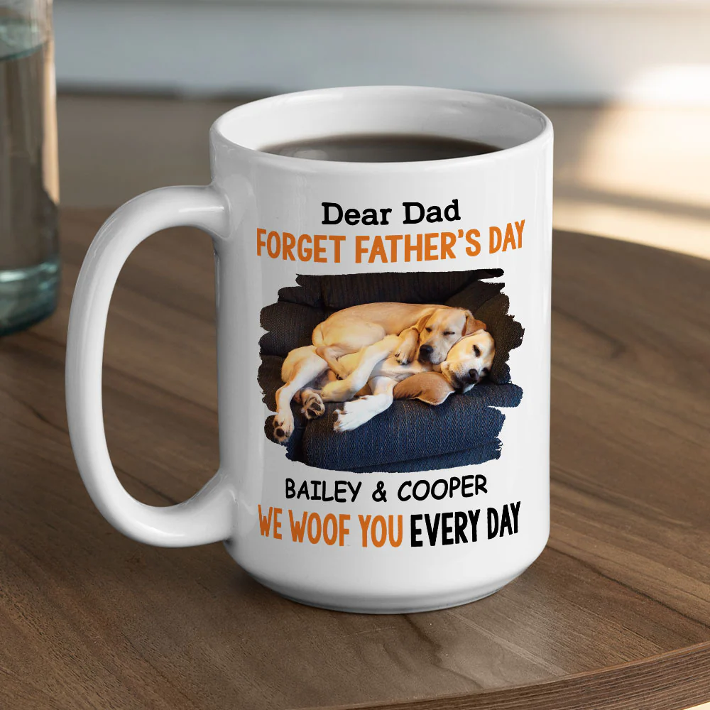 Woof Every Day Photo - Personalized Custom Coffee Mug - Image 4