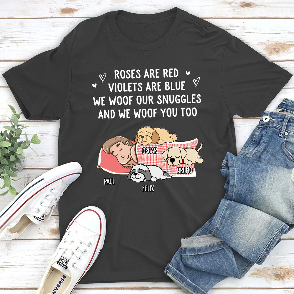 Woof Snuggles 2 - Personalized Custom Unisex T-shirt - Image 5