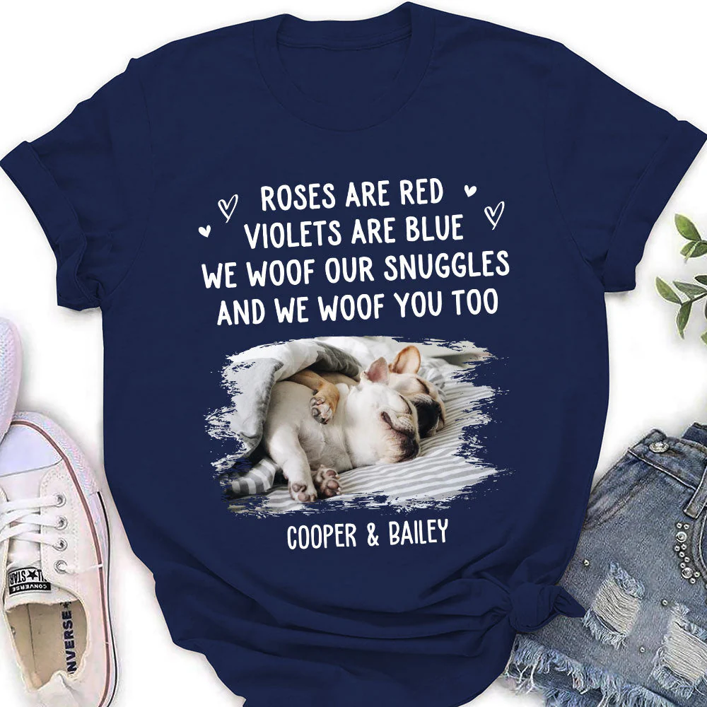 Woof Snuggles Photo 2 - Personalized Custom Women's T-shirt - Image 2