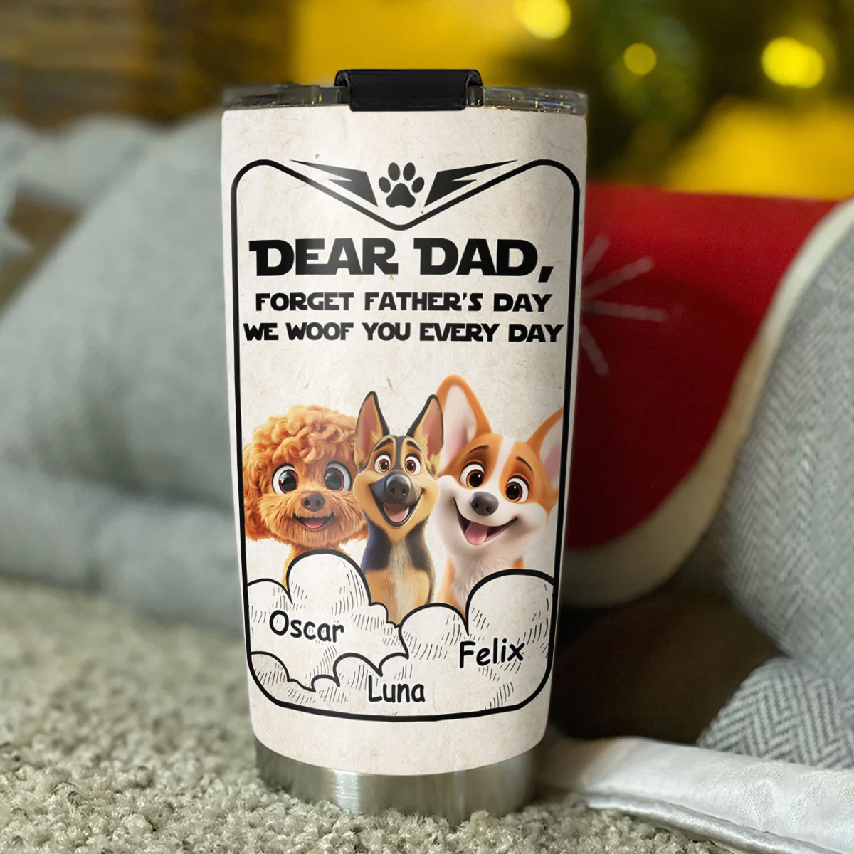 Woof You Daddy - Personalized Custom Tumbler - Image 3
