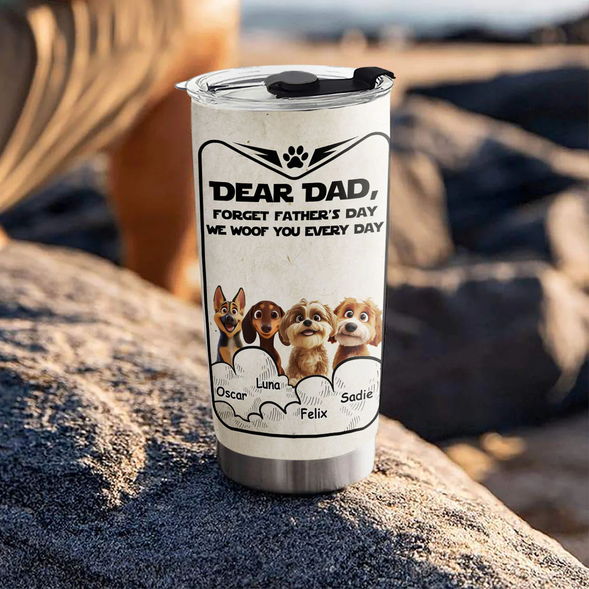 Woof You Daddy - Personalized Custom Tumbler - Image 4